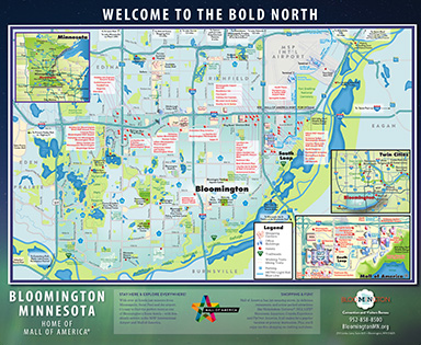 bloomington minnesota map with hotels near mall of america