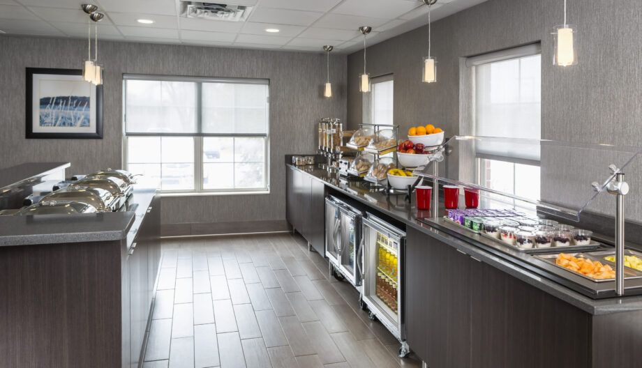 Breakfast bar in hotel