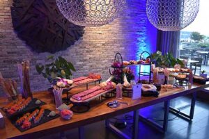 Charcuterie spread inside Cedar + Stone
