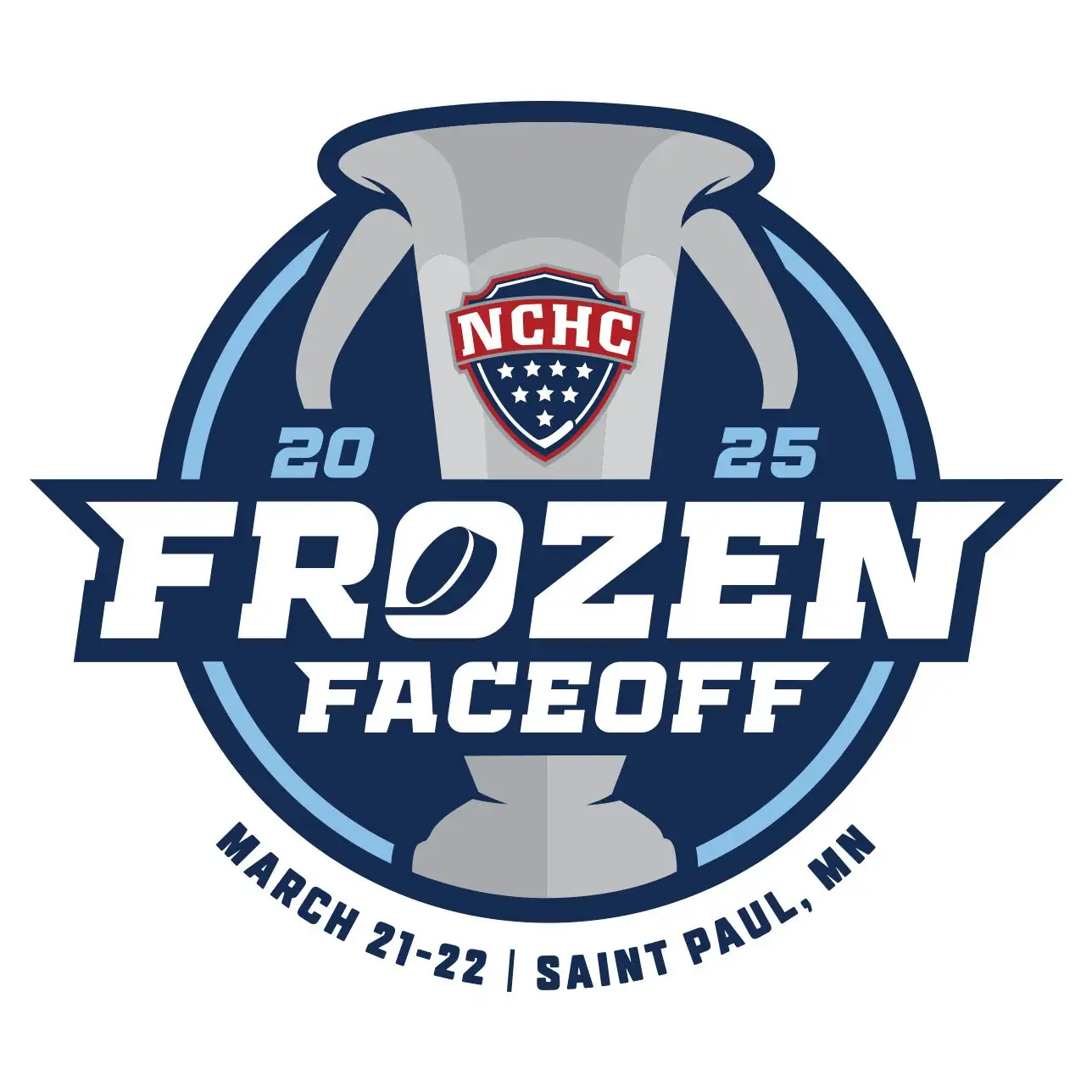 2025 NCHC Frozen Faceoff logo