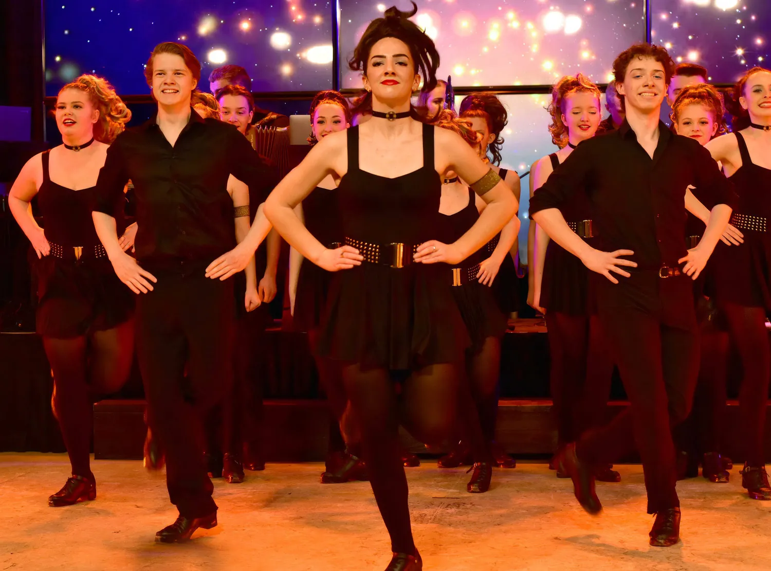 A group of Irish step dancers