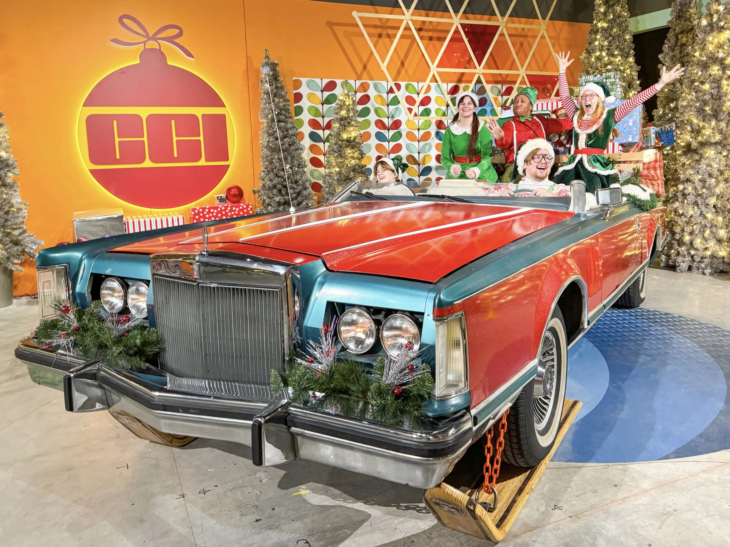 Eves in an old car at Candy Cane Institute Mall of America