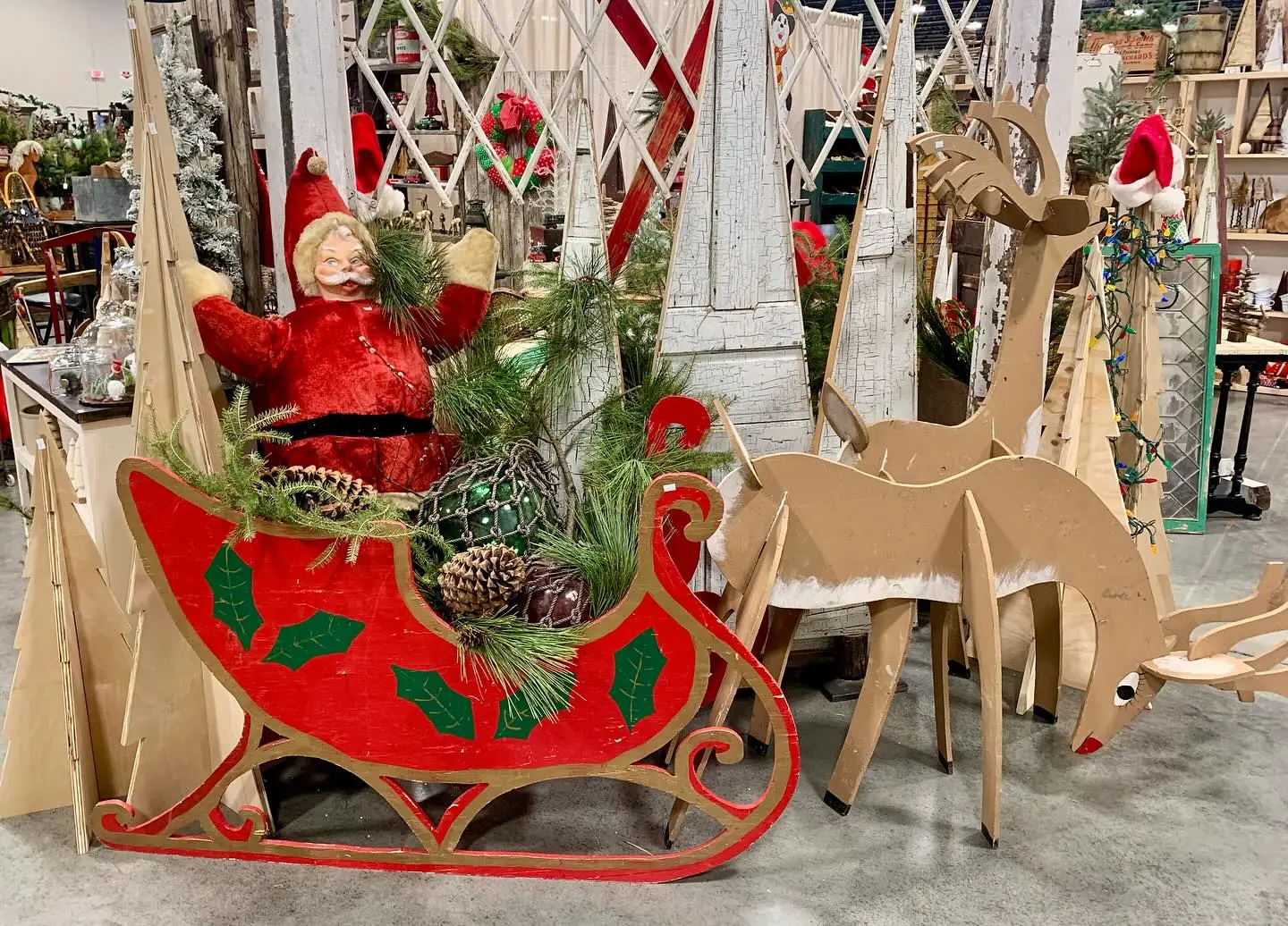 Holiday decor items at Junk Bonanza Holiday Show.