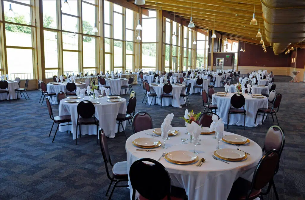 image of hyland hills chalet decorated for a wedding